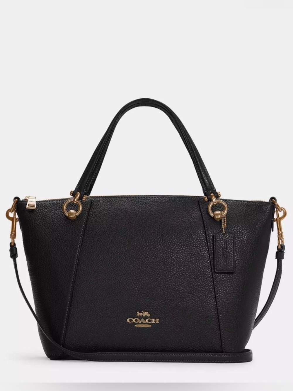 Coach Kacey Black Leather Satchel with Shoulder Strap